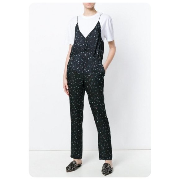 IRO Bemera Floral Spaghetti Strap Silk Jumpsuit sz 38 France Size 38 = US 6 - Picture 5 of 11